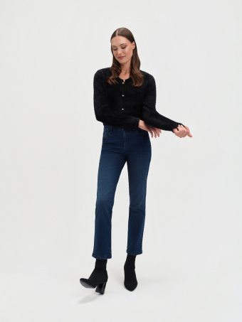 Czarny kardigan z ozdobnymi guzikami