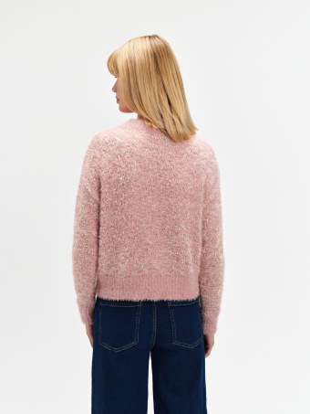 Różowy sweter z cekinami 