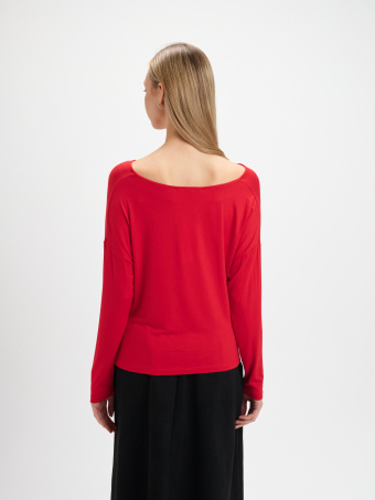 Czerwona bluzka z marszczeniem 