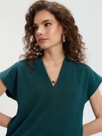 Ciemnozielony luźny top 