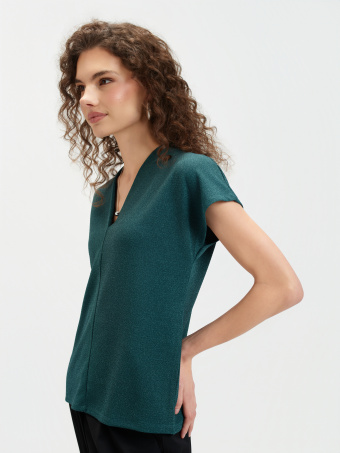 Ciemnozielony luźny top 