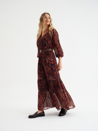 Sukienka maxi z wzorem paisley 