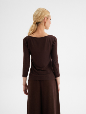 Longsleeve w kolorze ciemnobrązowym 