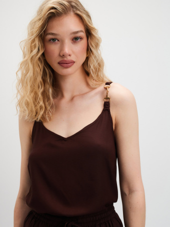 Zwiewna brązowa bluzka 