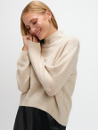 Beżowy sweter z rozcięciem z tyłu 
