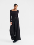 Czarne spodnie wide leg z wysokim stanem 
