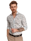Koszula z roślinnym nadrukiem, slim fit