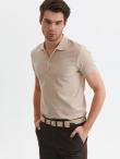 T-shirt polo ze strukturalnej dzianiny