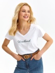 T-shirt z dekoltem w serek
