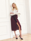 Spódnica z węzłem bordo 