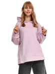 Długa nierozpinana bluza damska z kapturem, oversize
