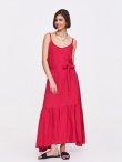 Zwiewna maxi sukienka w różowym kolorze 