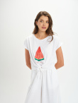 T-shirt z barwnym motywem 