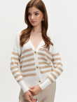 Kardigan w beżowe paski 