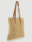 Pleciona torebka z rafii w kolorze kremowym