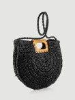 Pleciona torebka z brązowym uchwytem 