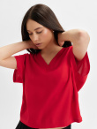 Czerwona bluzka z wiskozy 