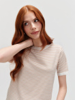 Sweter w paski krótki rękaw 