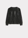 Czarna błyszcząca bluza 