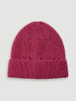 Purpurowa czapka w prążek 