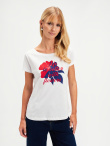 T-shirt z kolorową grafiką na środku 