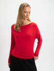 Czerwona bluzka z marszczeniem 