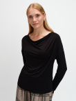 Czarna bluzka z marszczeniem 