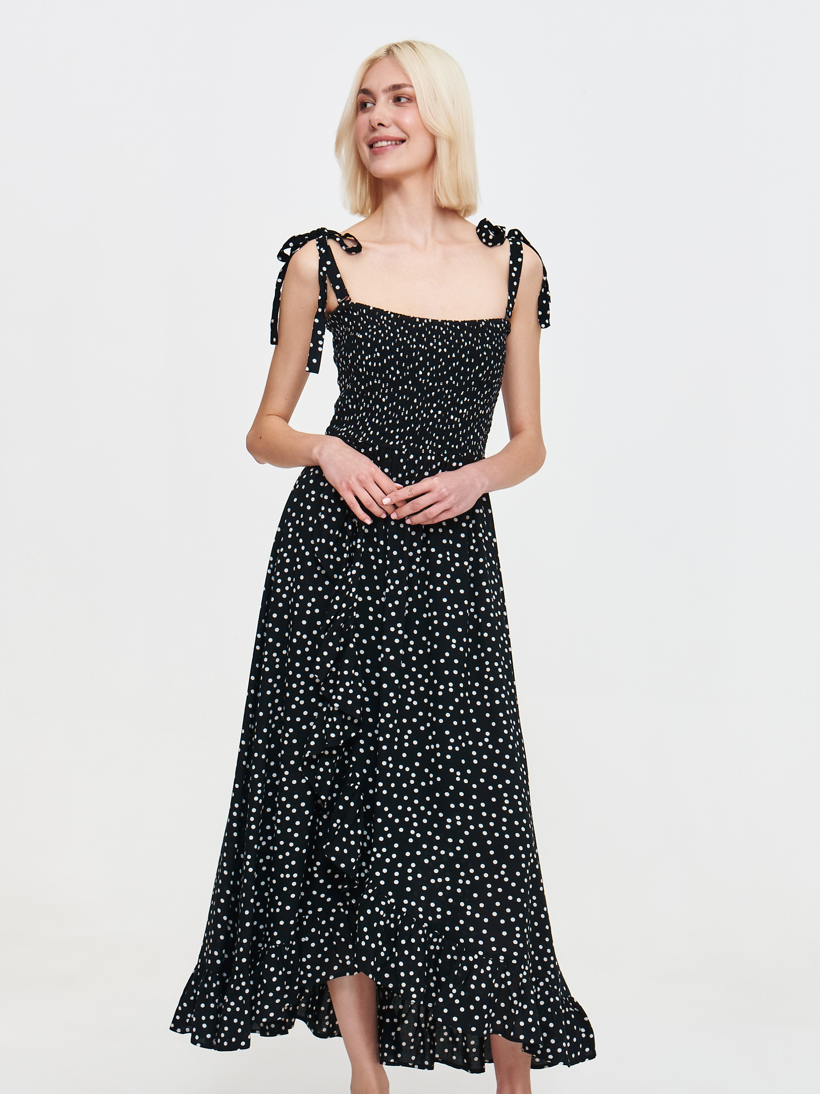 Wiskozowa sukienka w kropki 