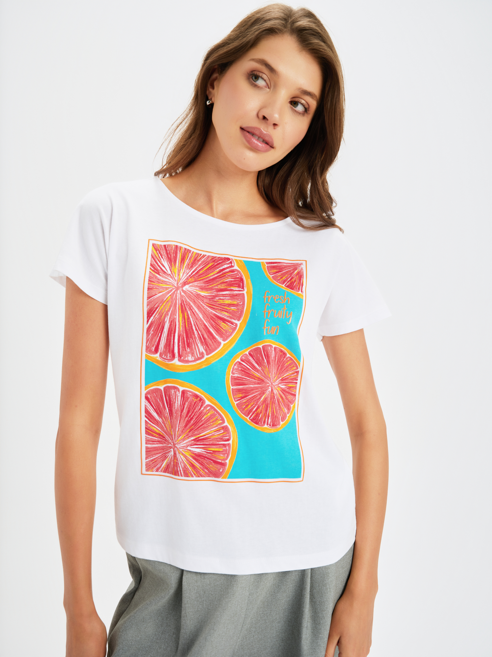 T-shirt z owocowym nadrukiem, Top Secret