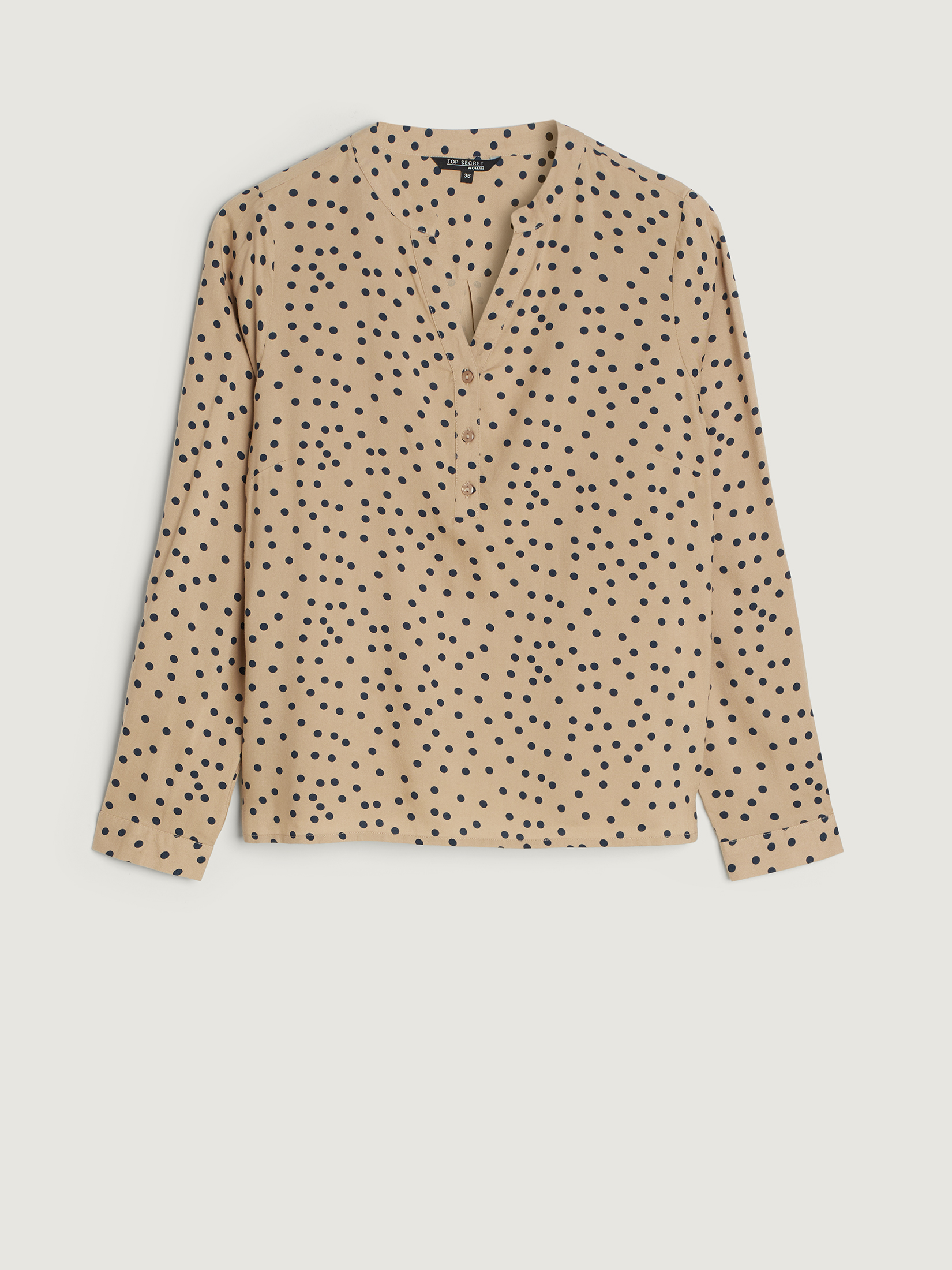 Beżowa bluzka w groszki 