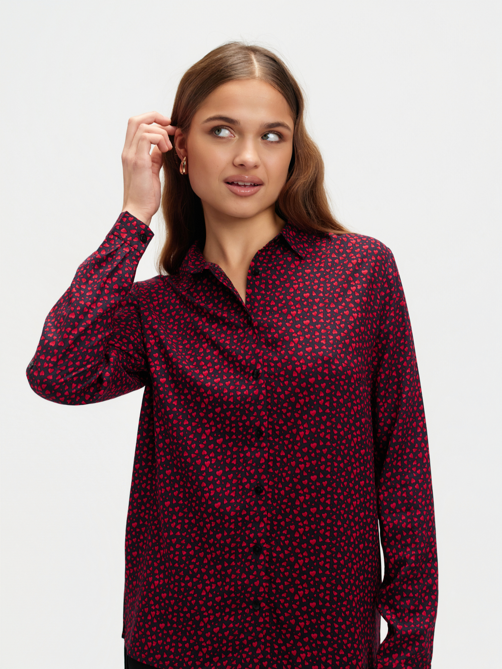 Czerwona koszula z nadrukiem 