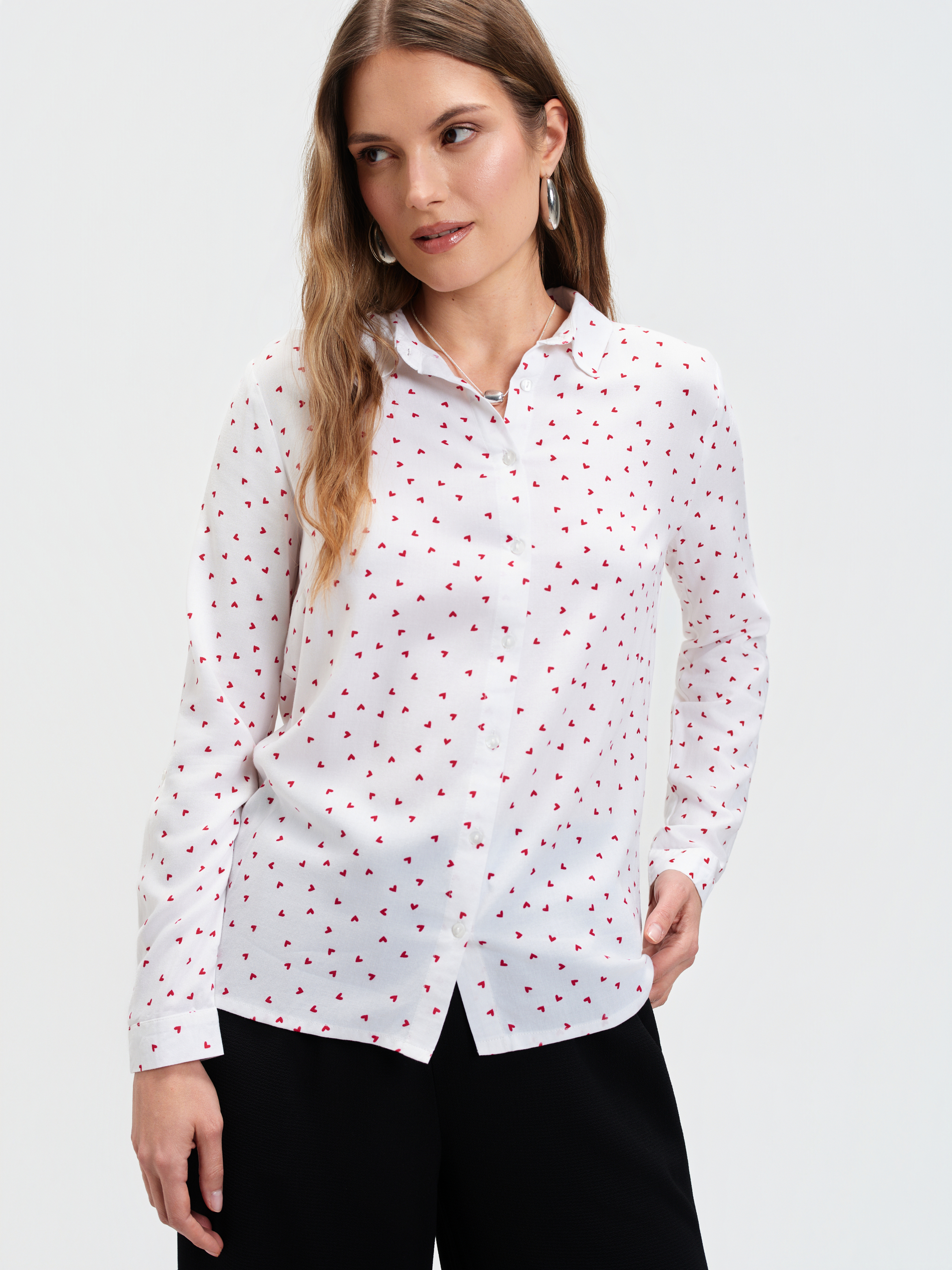 Koszula z nadrukiem w serduszka 