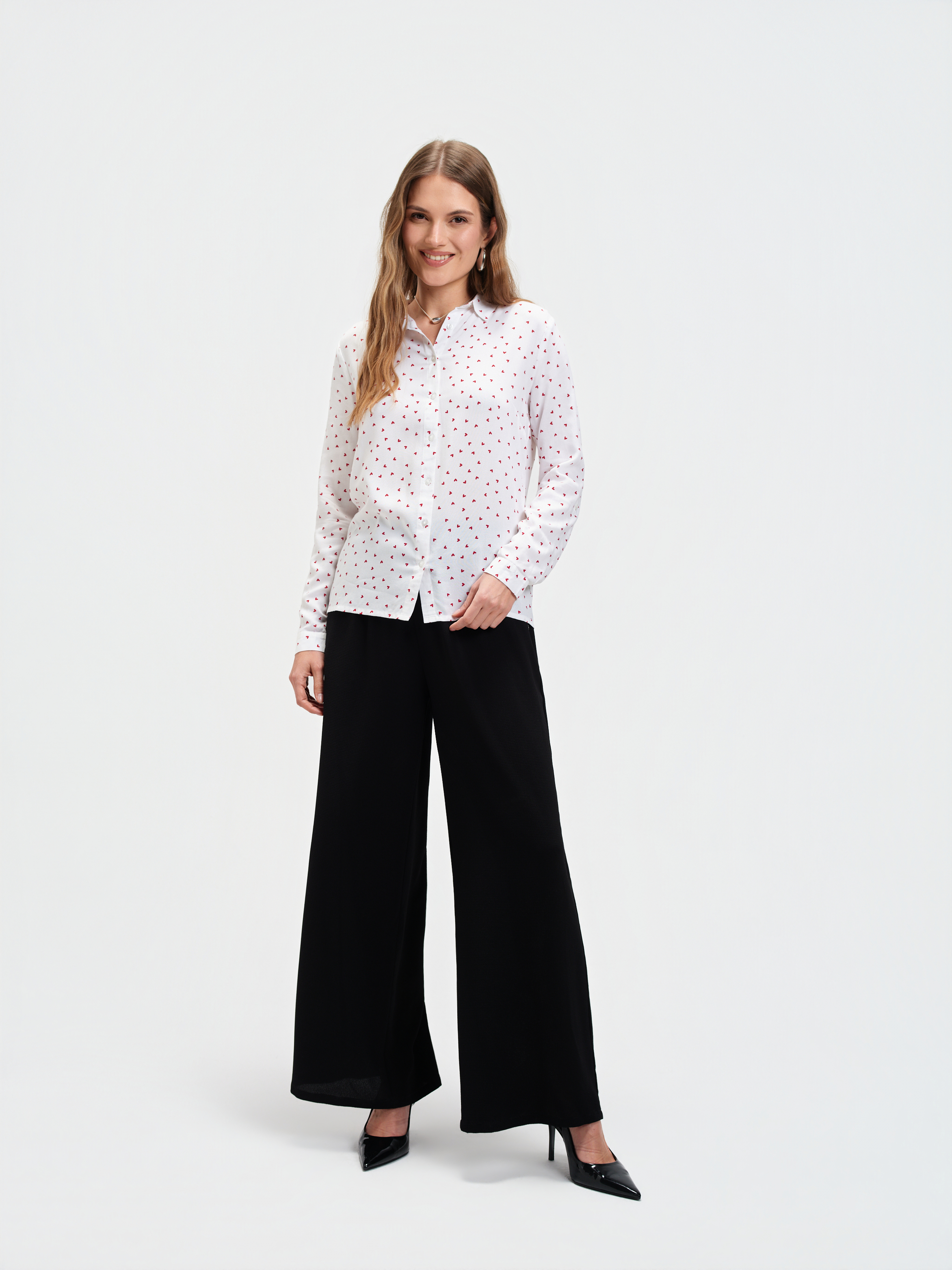 Koszula z nadrukiem w serduszka 