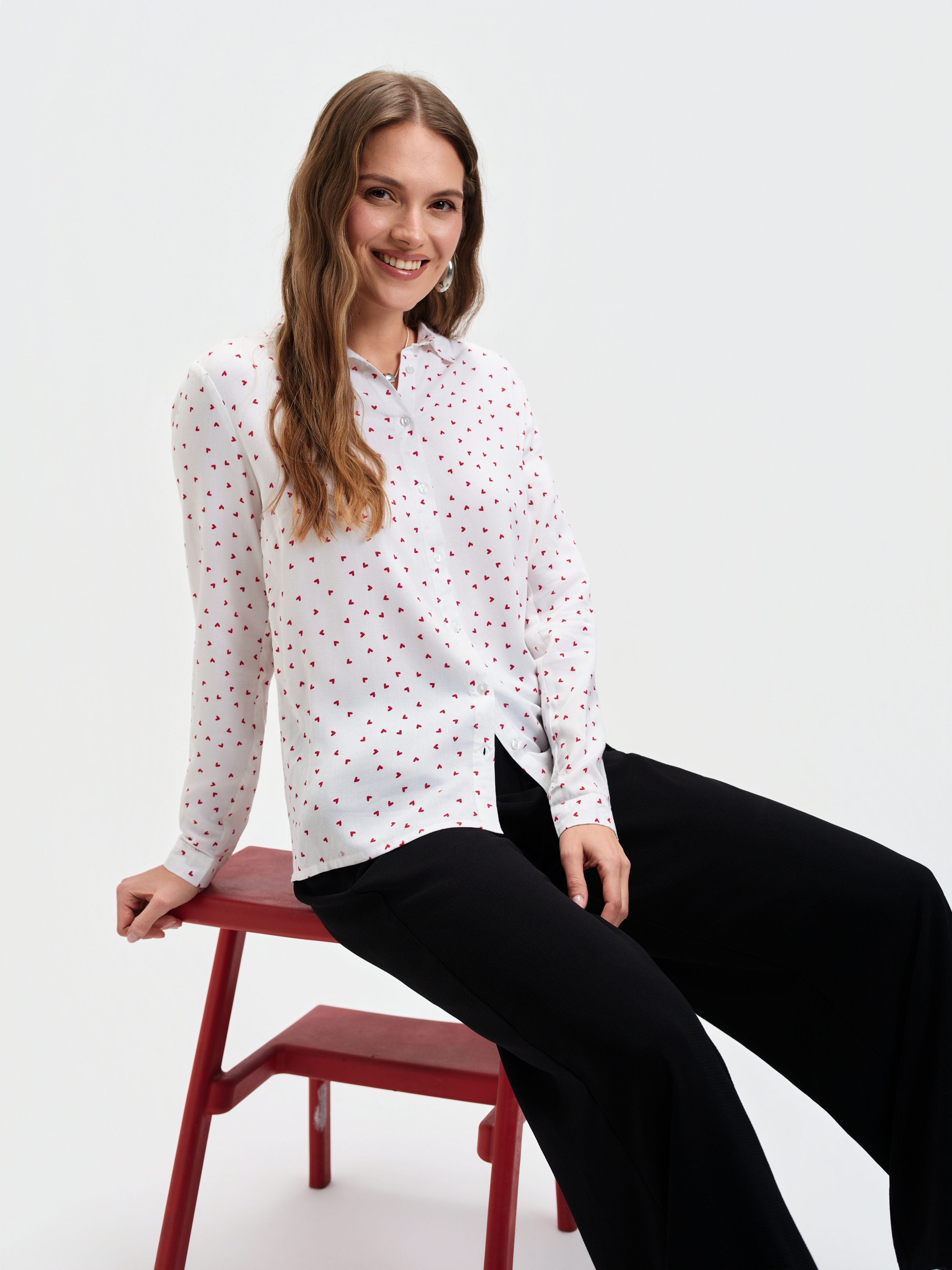 Koszula z nadrukiem w serduszka 