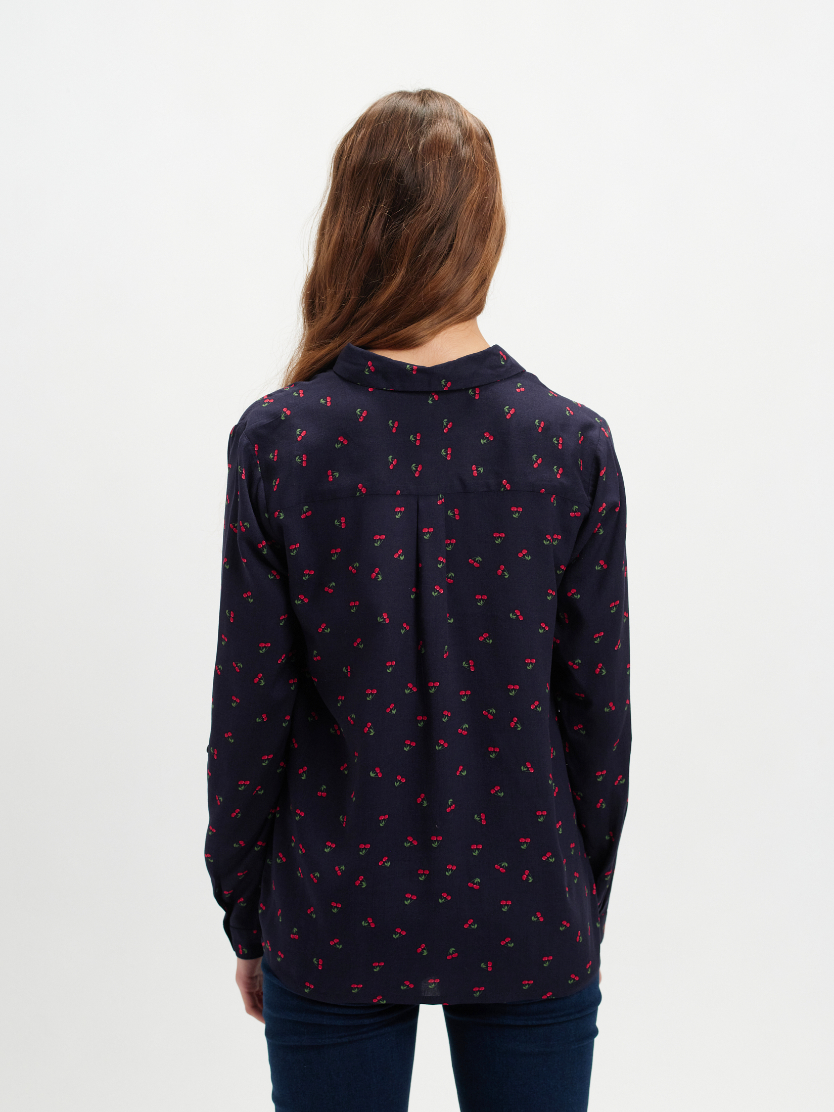 Granatowa koszula z nadrukiem