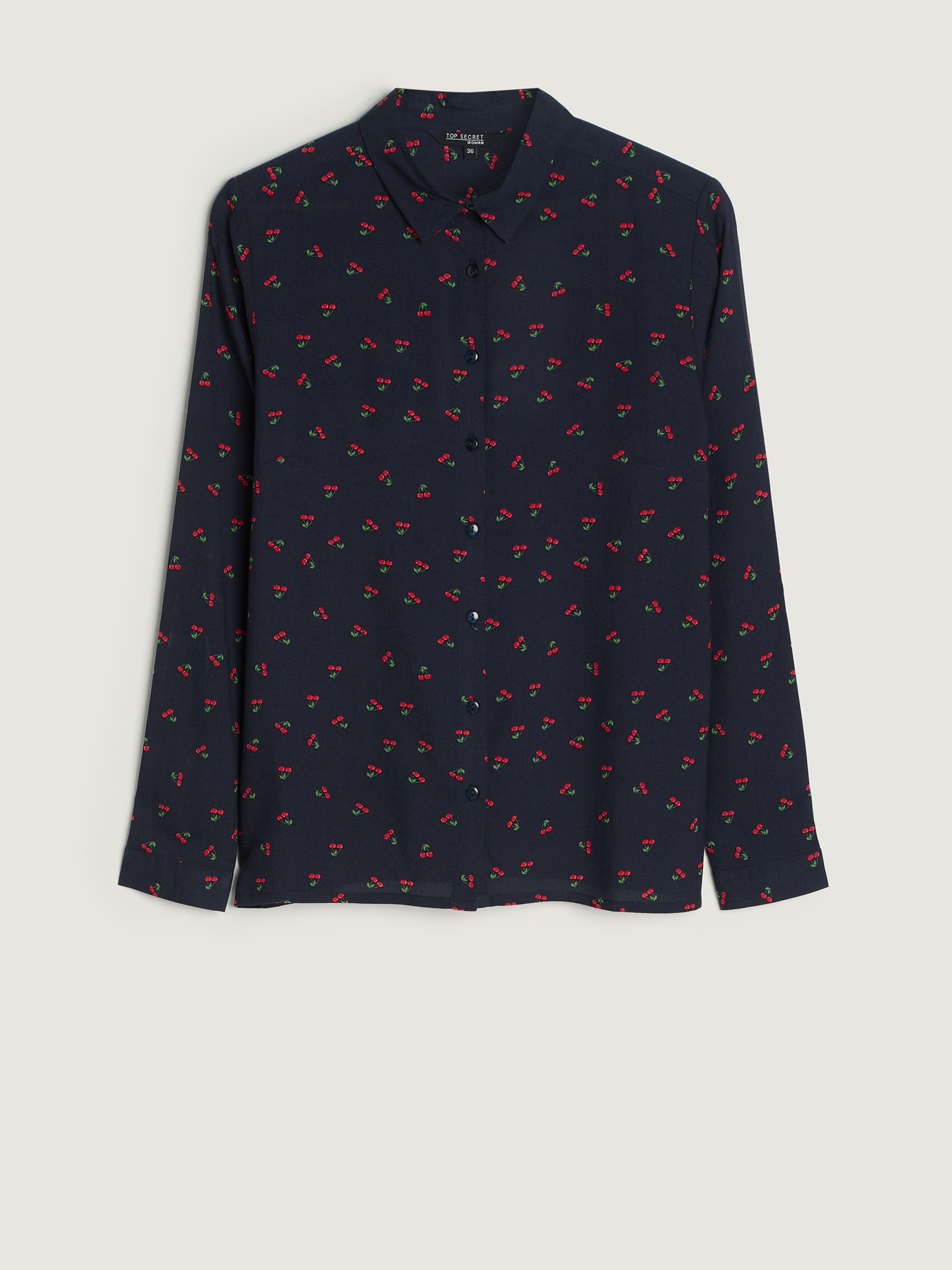 Granatowa koszula z nadrukiem