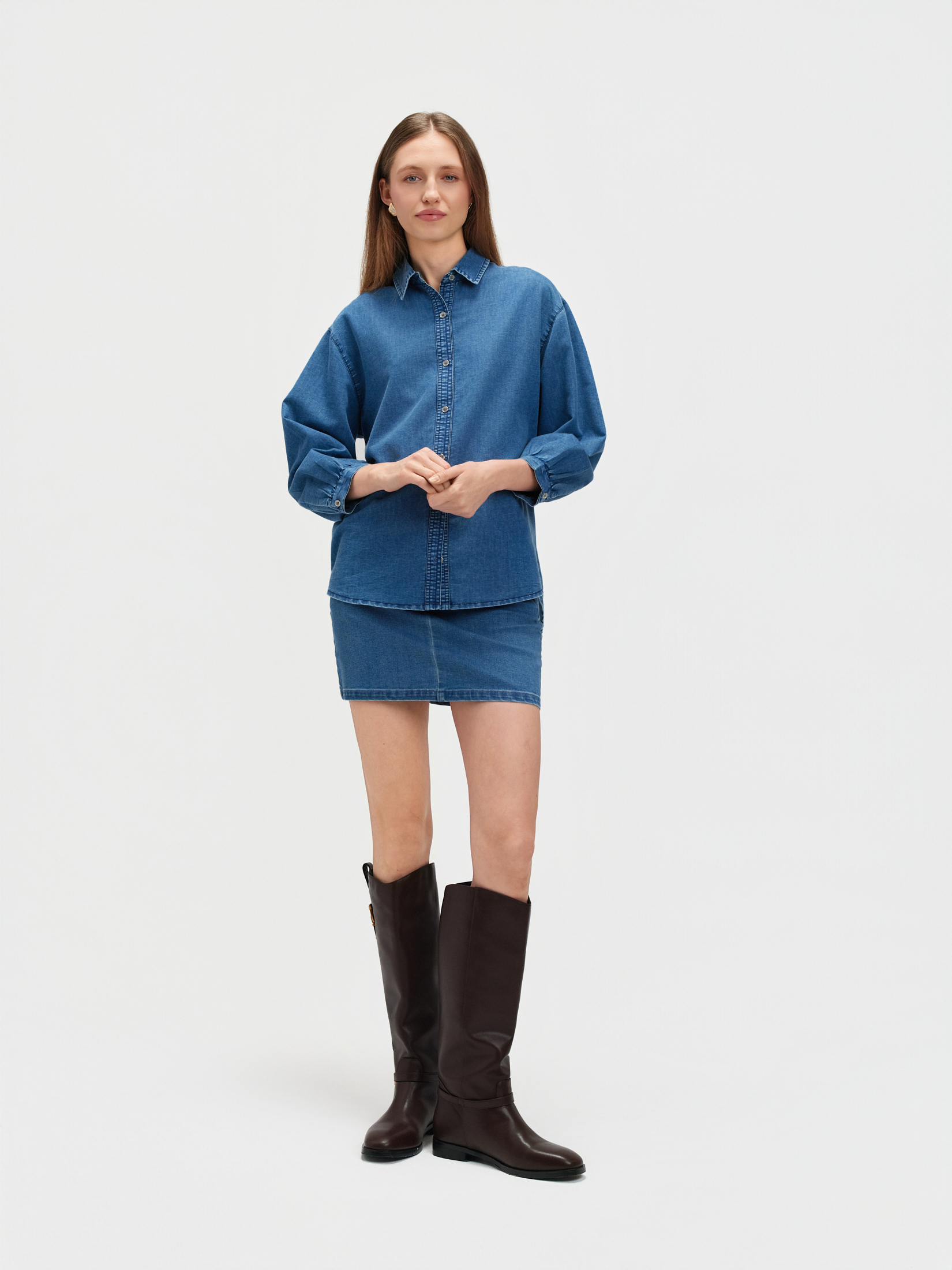 Koszula jeansowa o luźnym kroju 