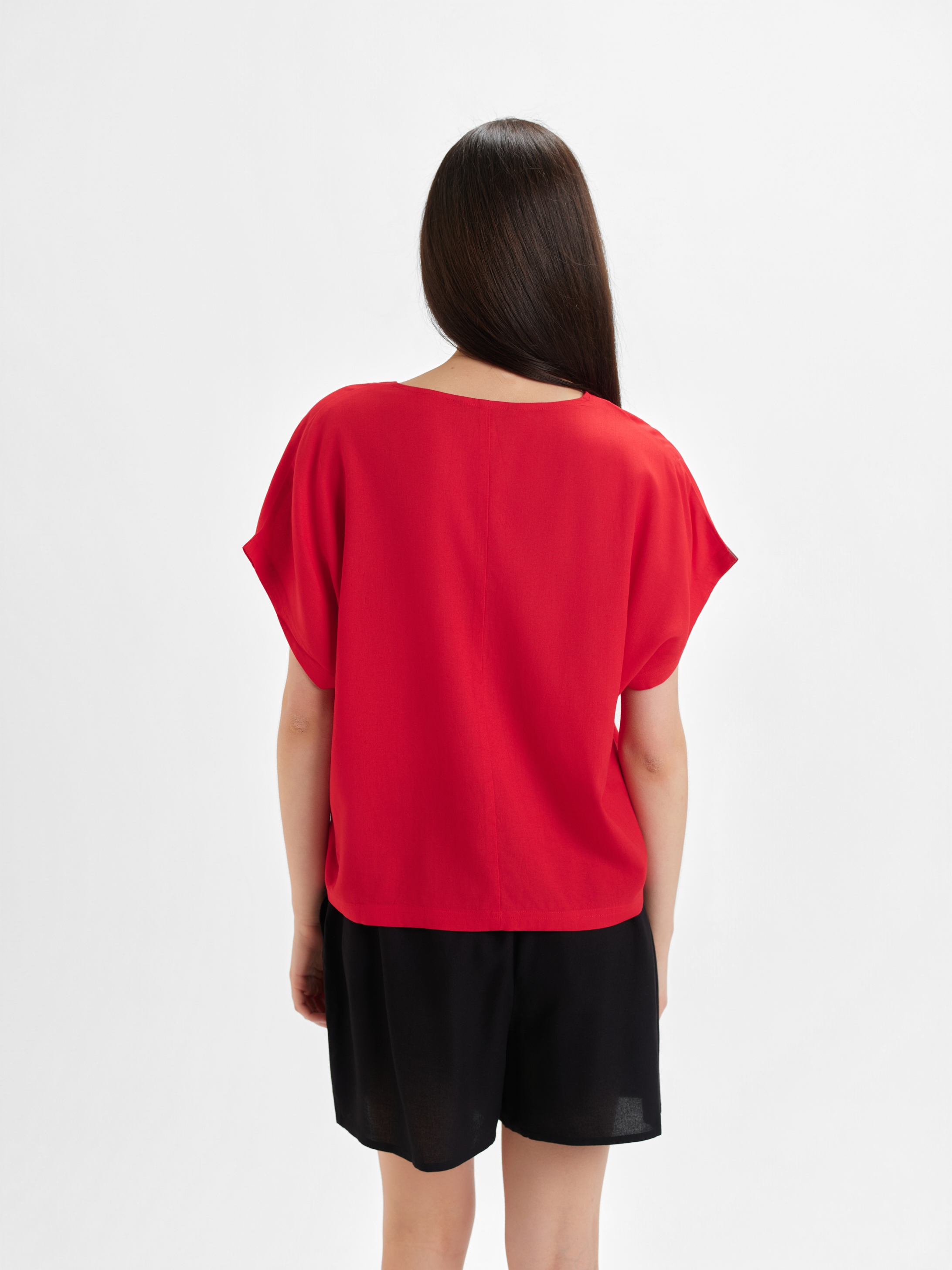 Czerwona bluzka z wiskozy 