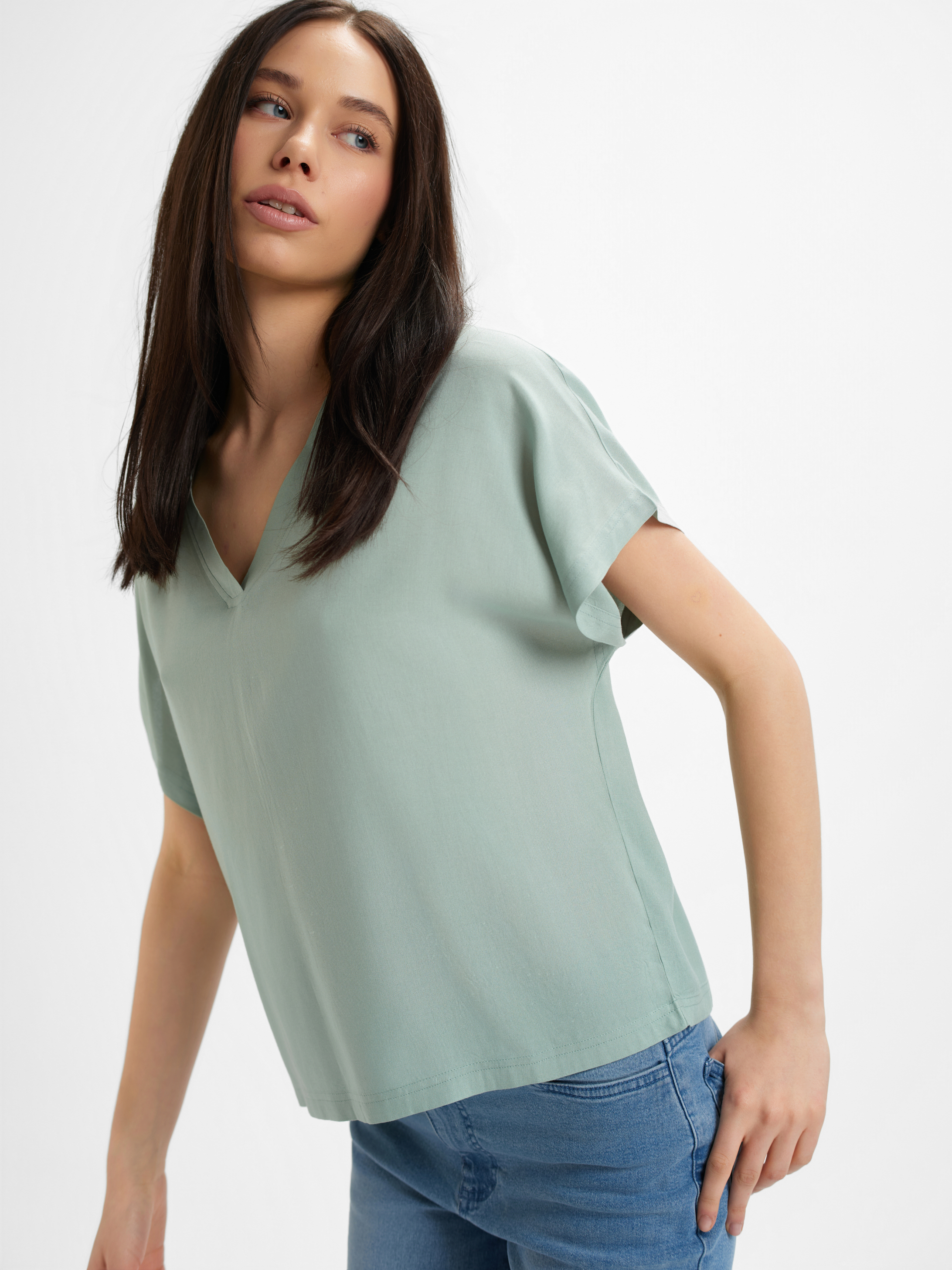 Szałwiowa bluzka z wiskozy 