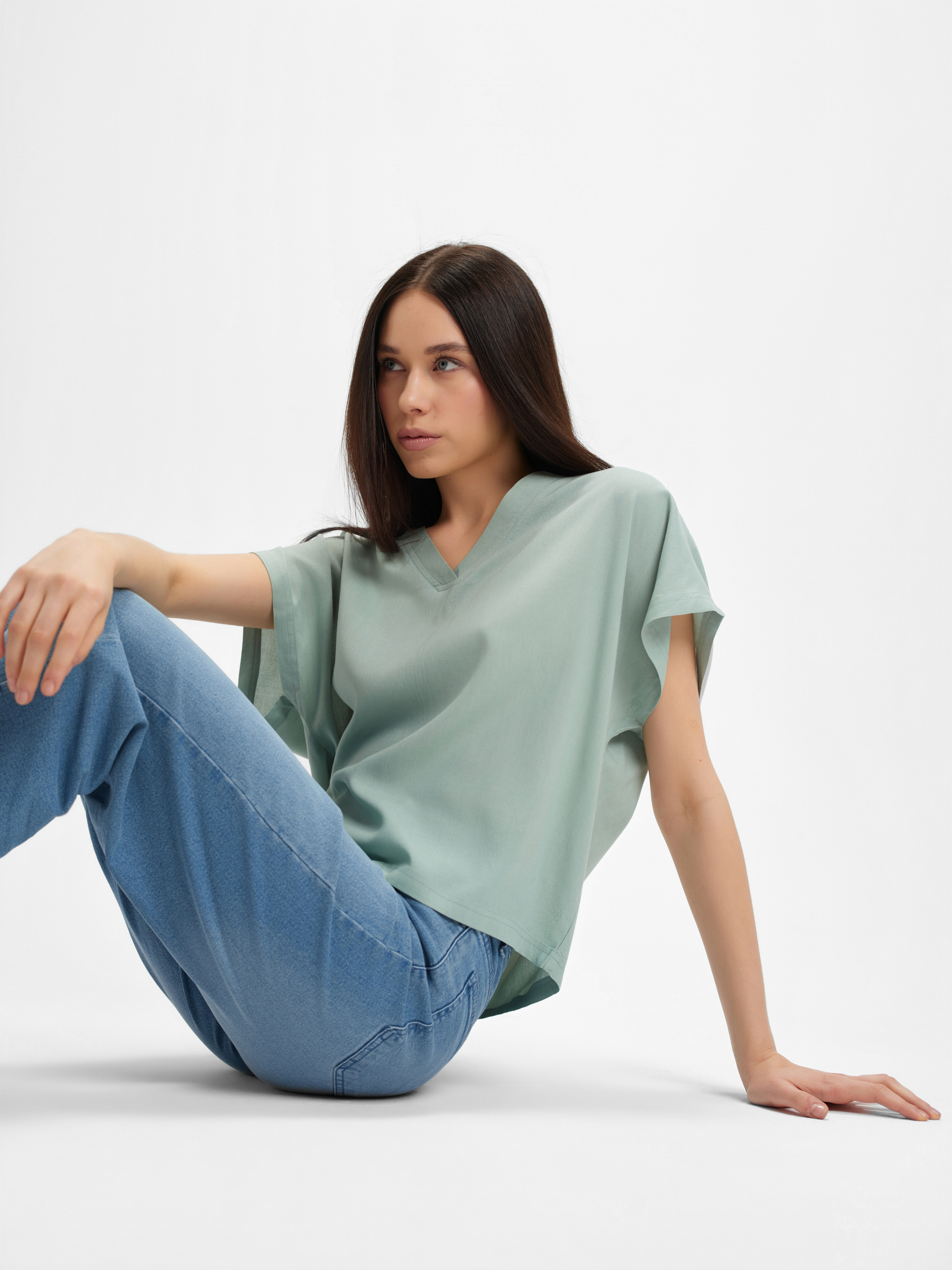 Szałwiowa bluzka z wiskozy 