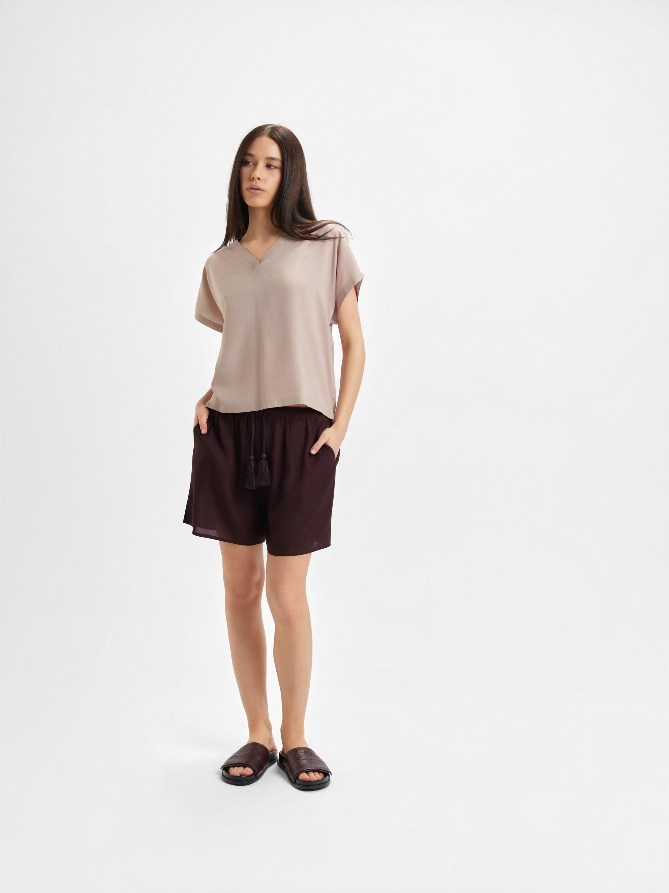 Beżowa bluzka z wiskozy 