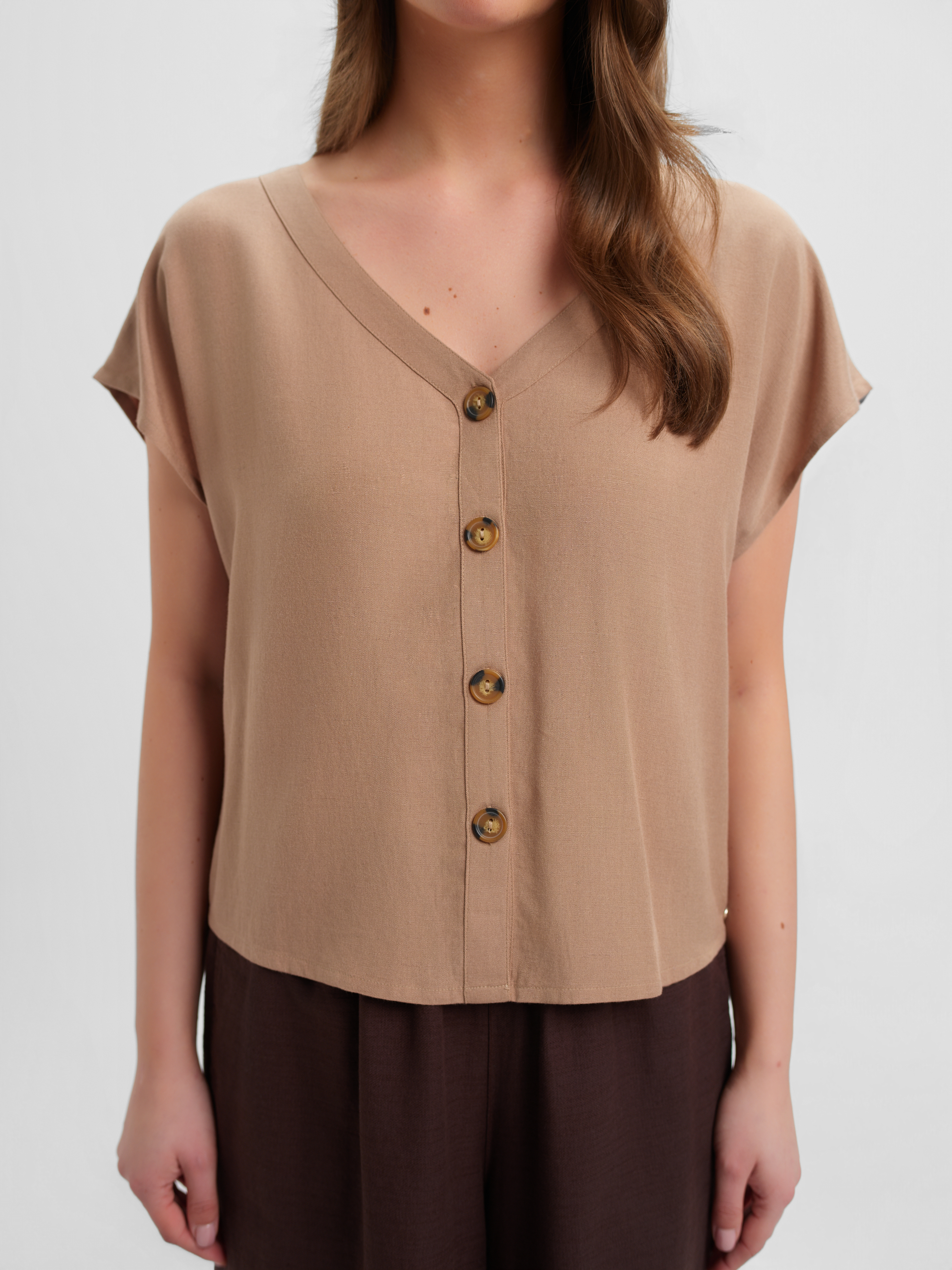 Zwiewna beżowa bluzka 