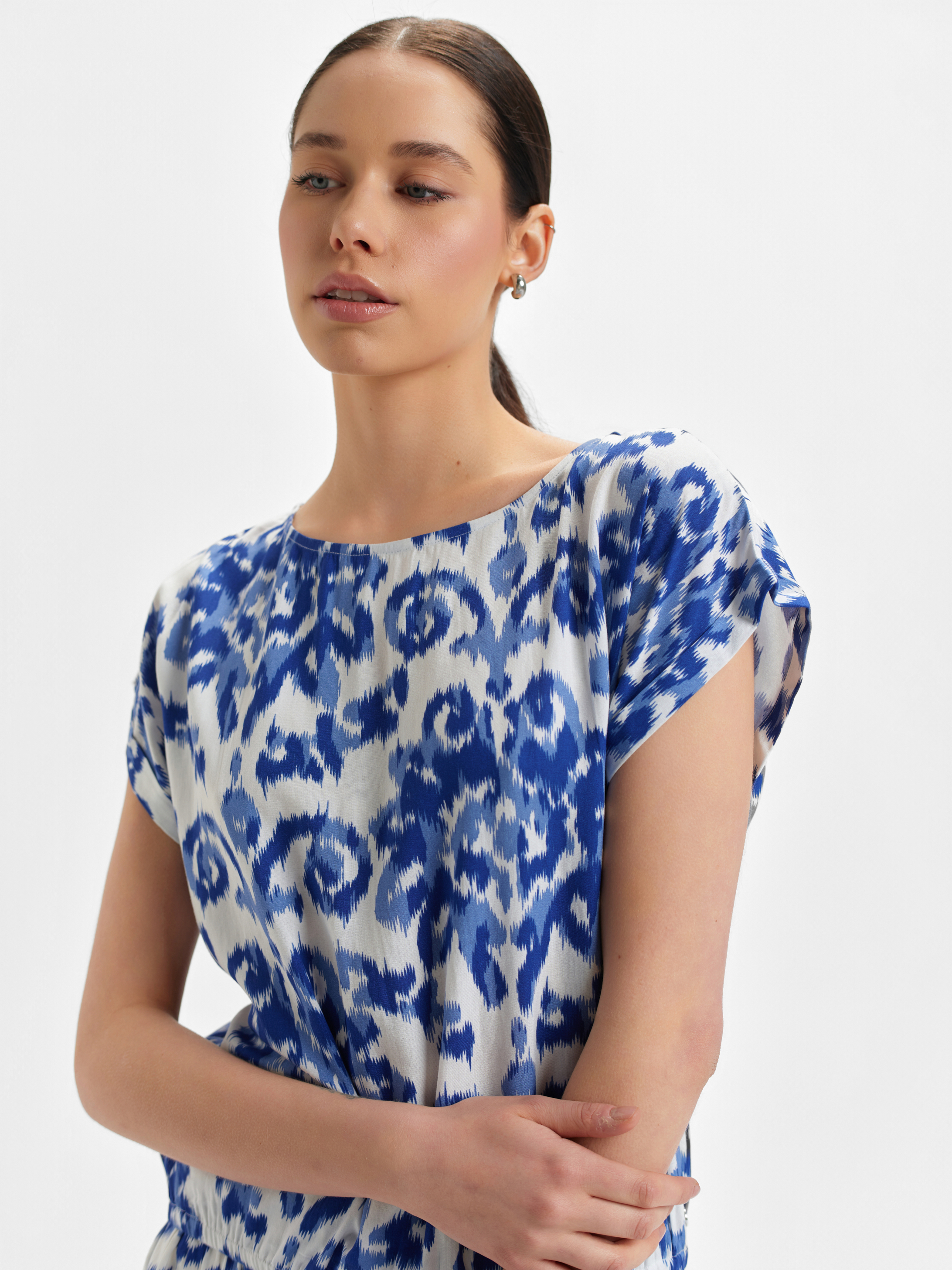 Wzorzysta bluzka z wiskozy 