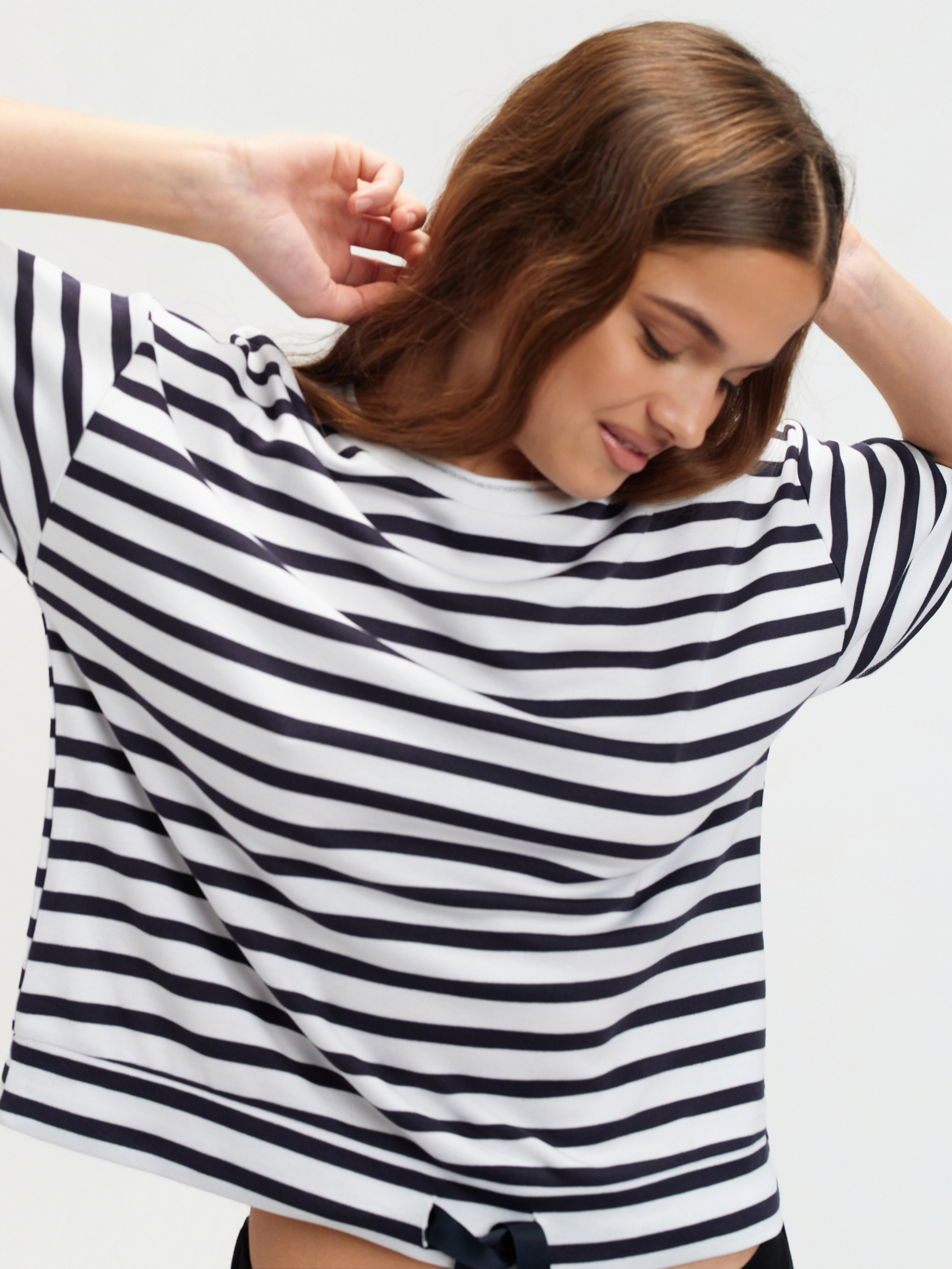 Bluza w paski krótki rękaw 