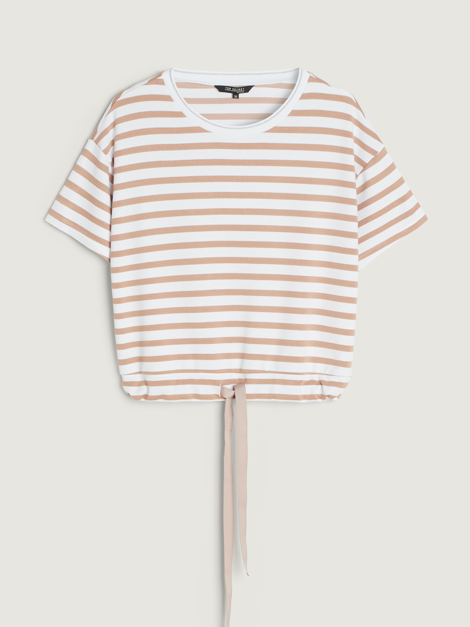 Beżowa bluza w paski 