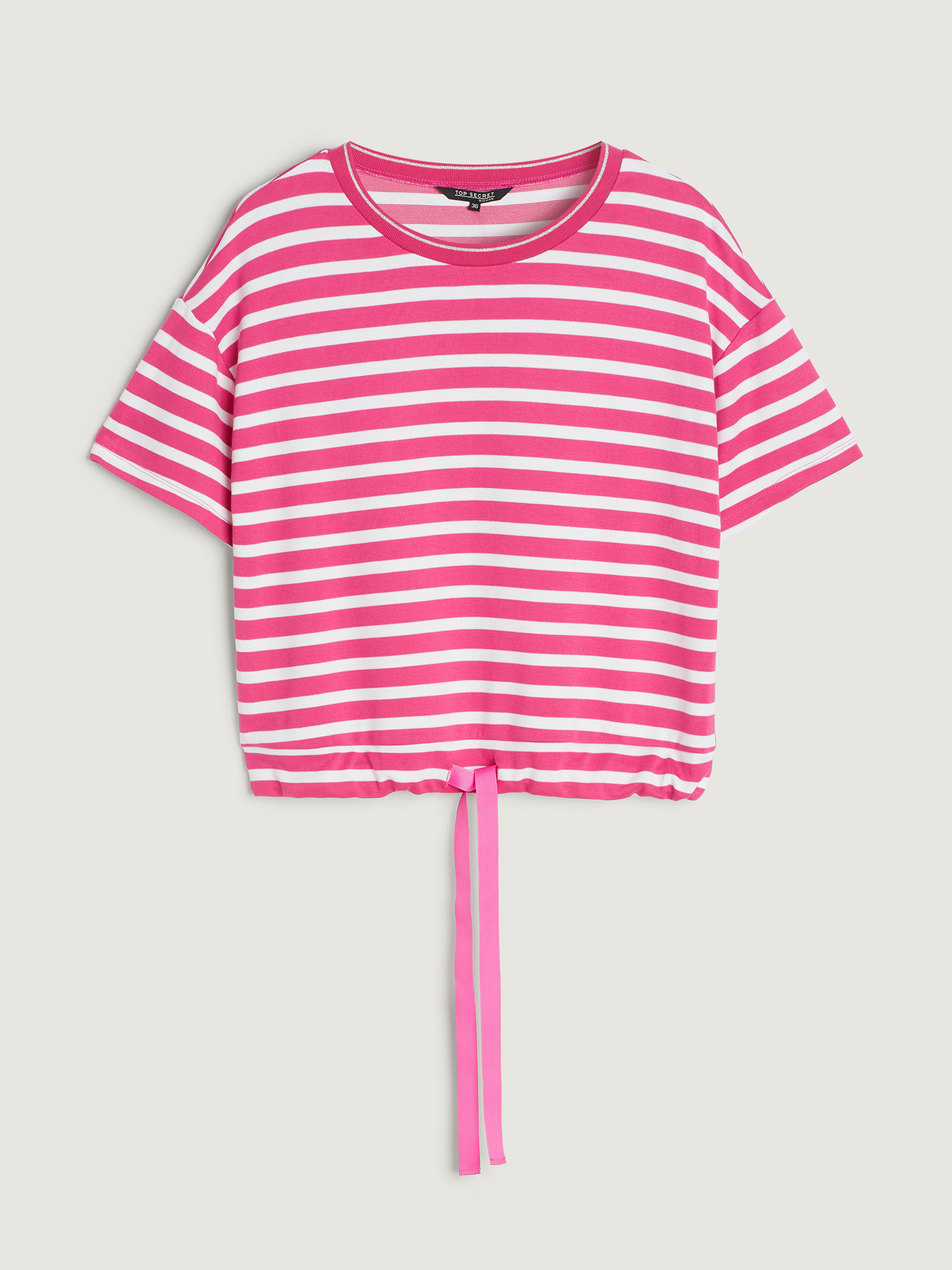 Różowa bluza w paski 