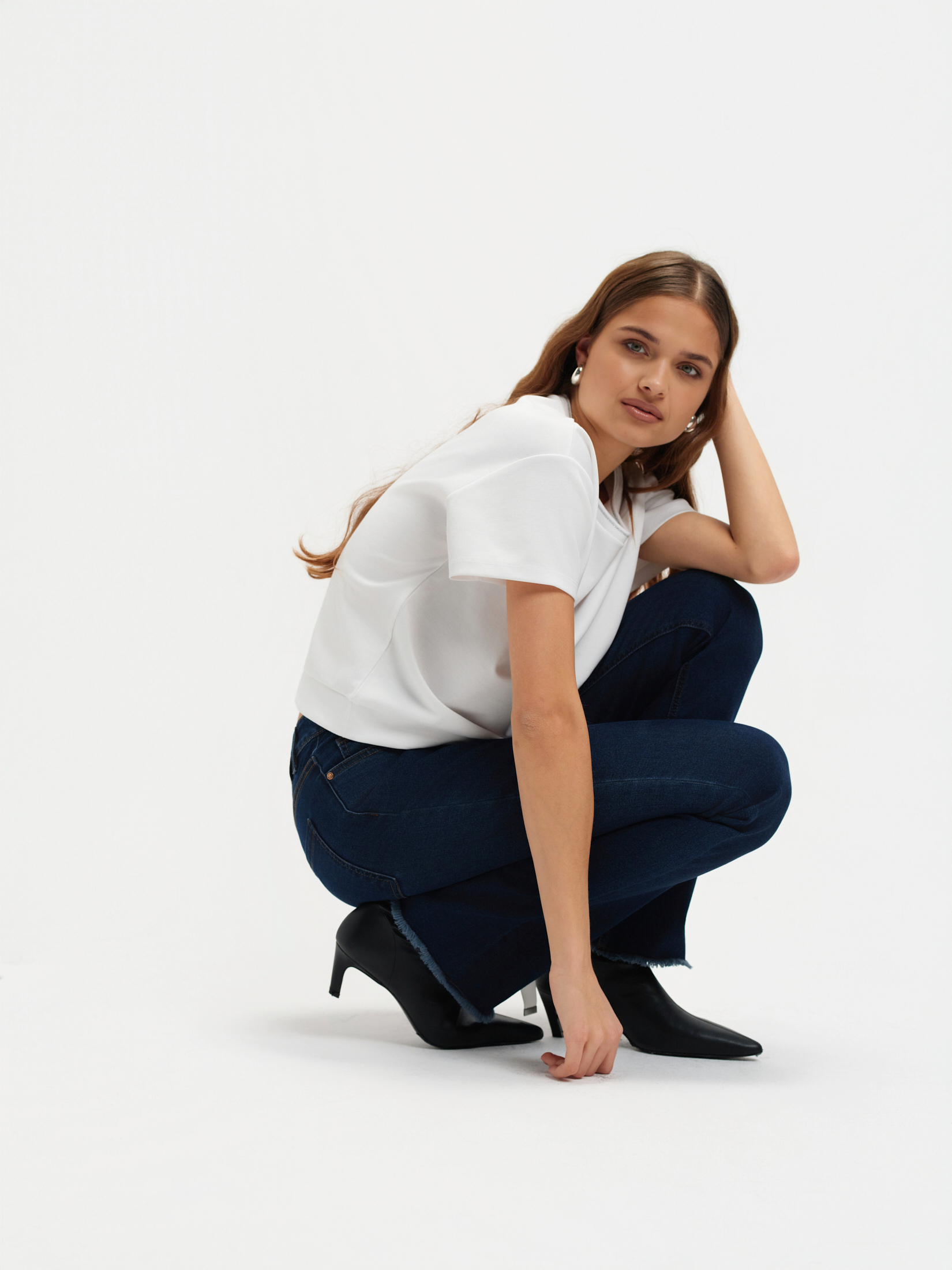 Biała bluza krótki rękaw 