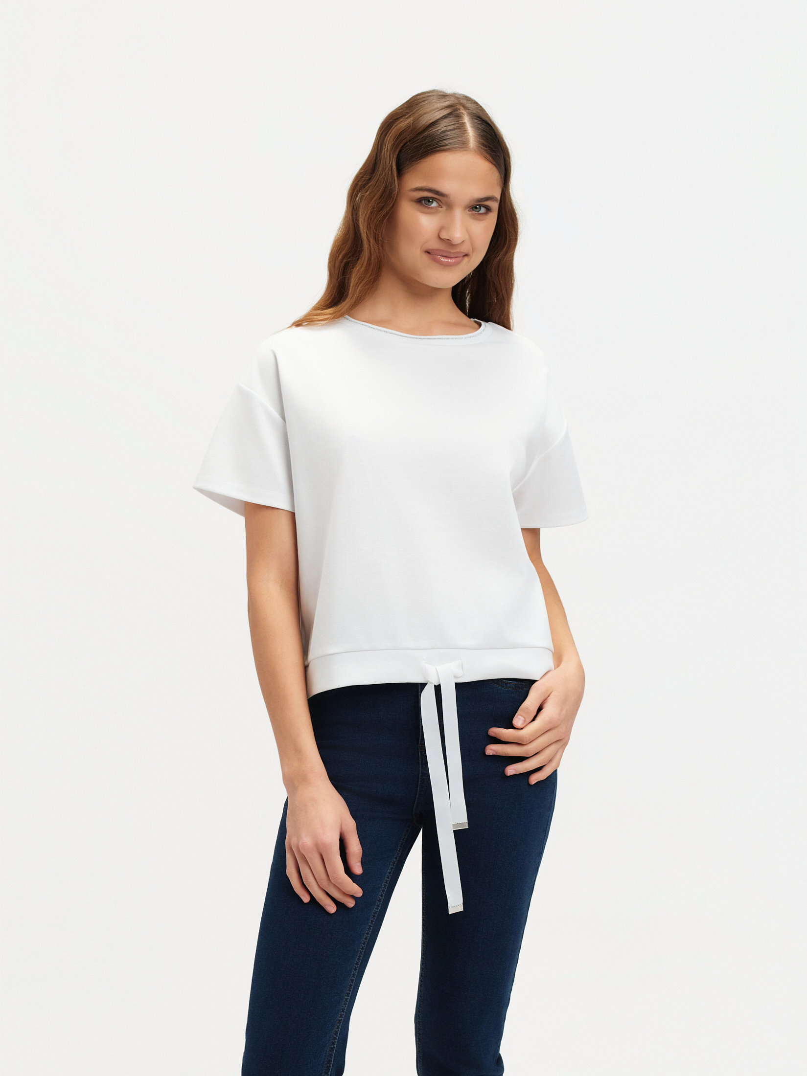 Biała bluza krótki rękaw 