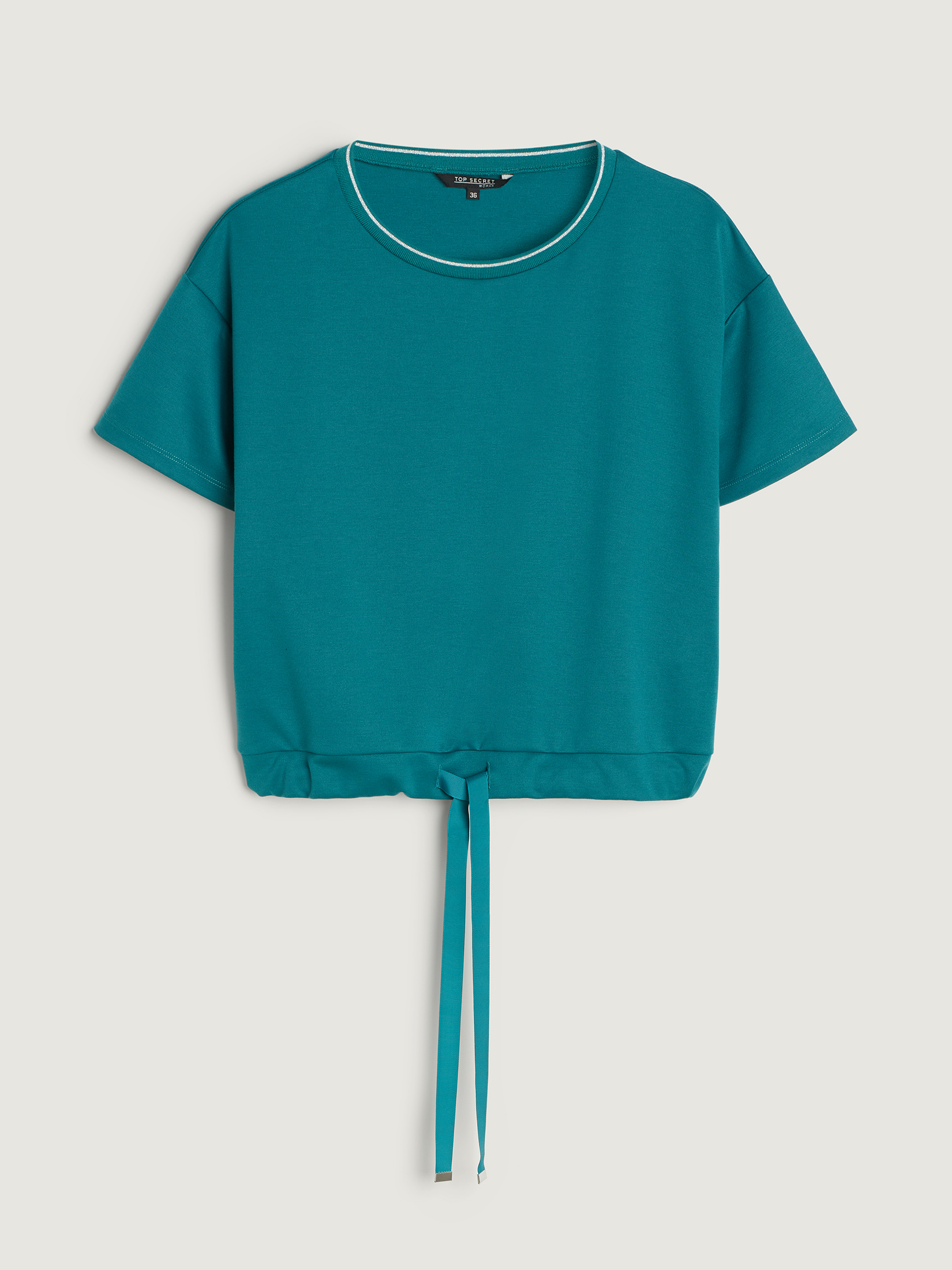 Turkusowa bluza krótki rękaw 