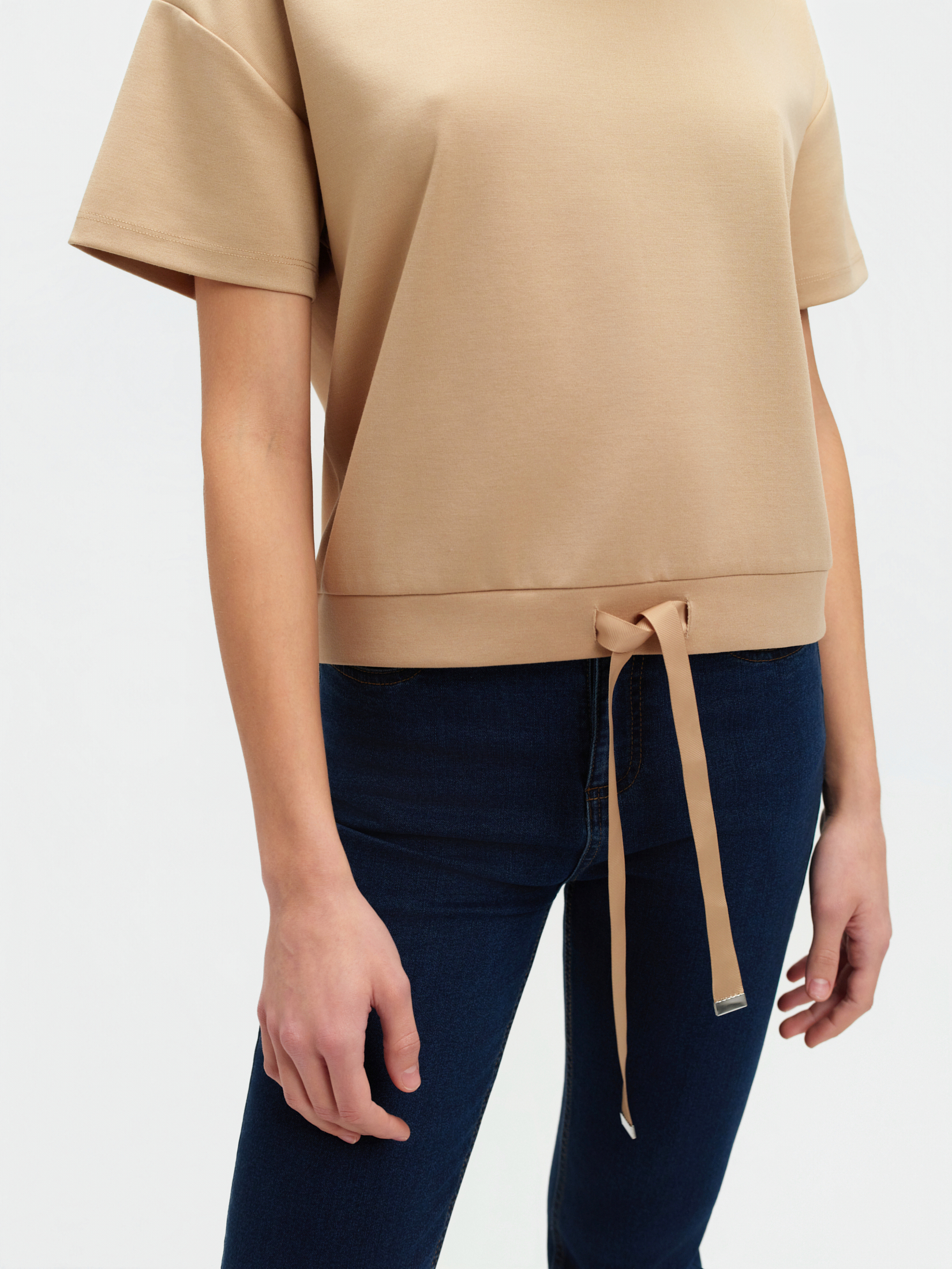 Beżowa bluza krótki rękaw 